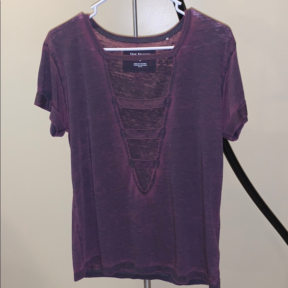 True Religion deep v tee shirt